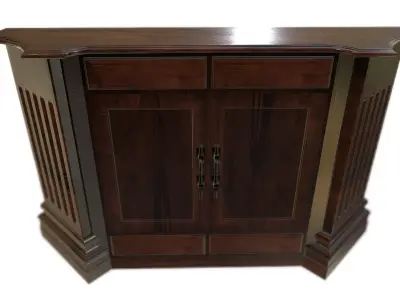 Wooden Corner Cabinet Low-poly 3D model