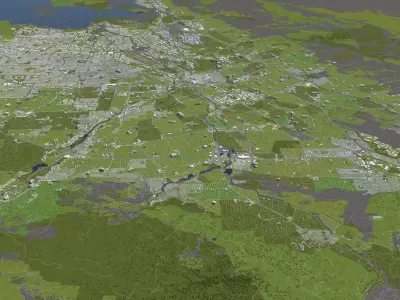 San Jose 50x50km 3D City Map 3D model