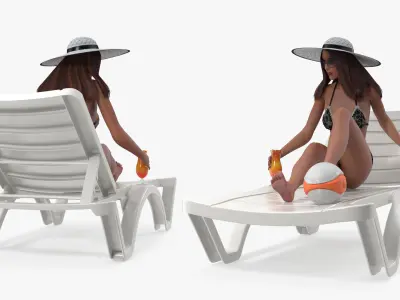  Woman Sun Lounger Bluetooth Speaker 