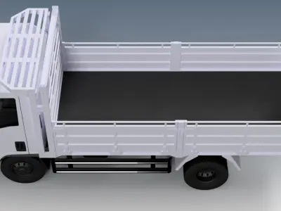 truck lorry dropside isuzu  3D model