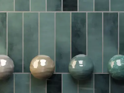 Porcelain tile 24x6 Marazzi Lume Blue M6RR Texture