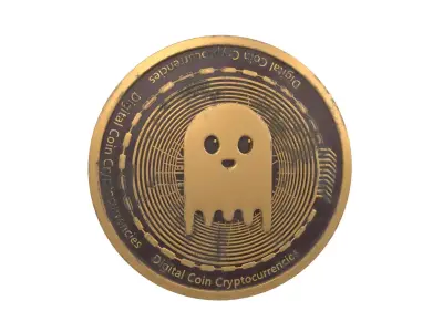 Aave Coin Ghost v2 002 Low-poly 3D model