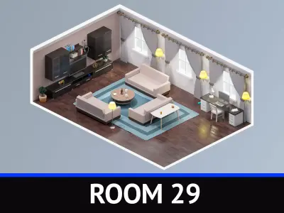Room 29 Low-poly 3D model