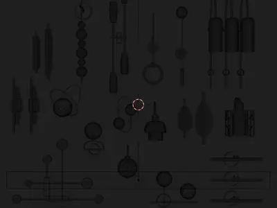 Wall Lamp Light Collection Low-poly 3D model