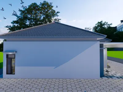 3D sketch up House Exterior and Interior  kitchen  living bath 3D model