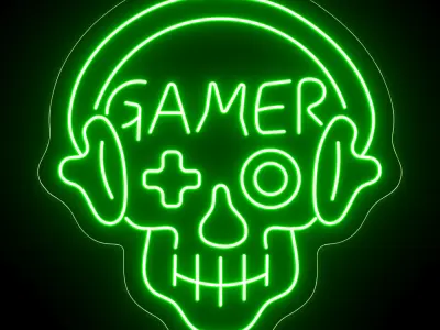 Gamer Neon Sign 3D model