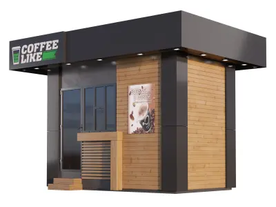 Coffee house Low-poly 3D model
