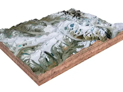 Gangkhar Puensum Mountain China 3D model
