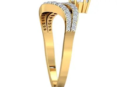 Solitaire Engagement Wedding Ring 3D print model 13