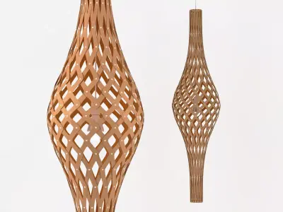 Nikau wooden lamp with design 3D model