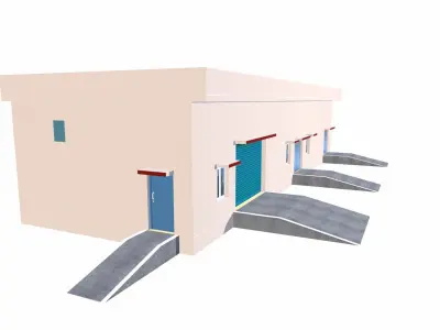 Industrial Building Low-poly 3D model