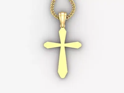 Light Gold 18K Cross Pendant 1CP046 3D print model