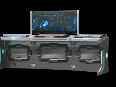 Sci-fi Desk Low-poly 3D model