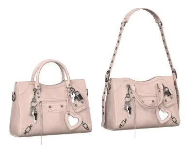 Balenciaga Le City Medium Bag Cream Low-poly 3D model