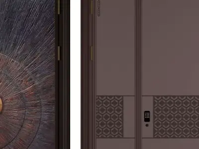 Antique Metal Door Low poly 3D model