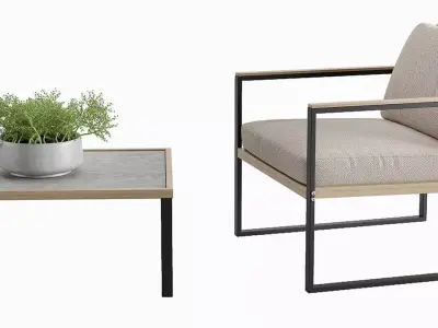 Outdoor Qubik custom furnitures set 3D model