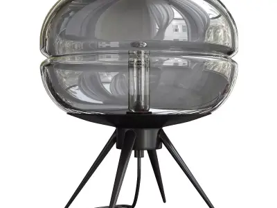 Adina Mid Century Modern Table Lamp with Glass Shade Low-poly 3D model
