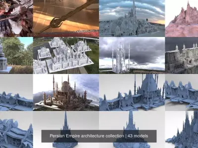 Persian Empire architecture collection 3D Model Pack