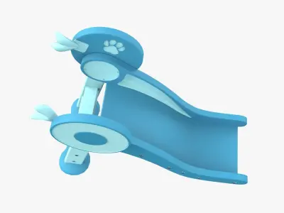 Kid Park Slide Park Equipment Interior Blue 3D model