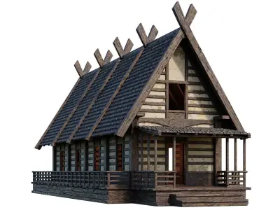 Old Medieval Building House 4K Textures GameReady 87 Low-poly 3D model