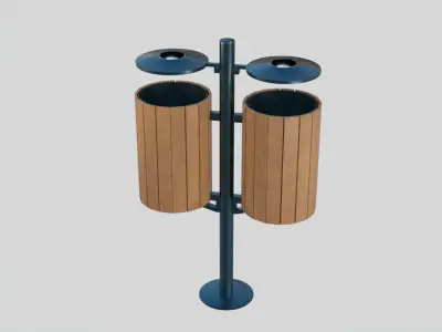 Trash Cans - Outdoor Street Furniture Low-poly 3D model