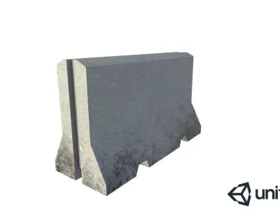 Concrete Divider Low-poly 3D model