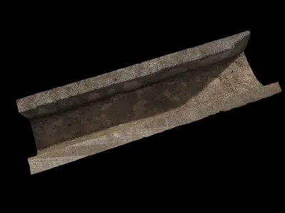 Anydrafts Street gutter 03 Low-poly 3D model