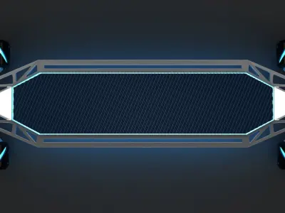 Skateboard futuristic with lights 3D model