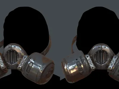 Gas mask helmet 3d model scifi Low-poly  Low-poly 3D model 484