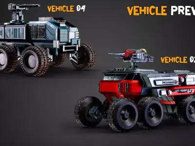 15 Game-Ready Sci-Fi Vehicle  and Texture   Vol 03 Low-poly 3D model