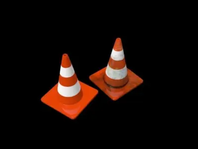 Road cone dirty and clean 3D model