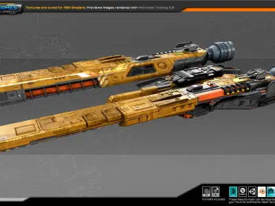 Federation Corvette GK5 Low-poly 3D model