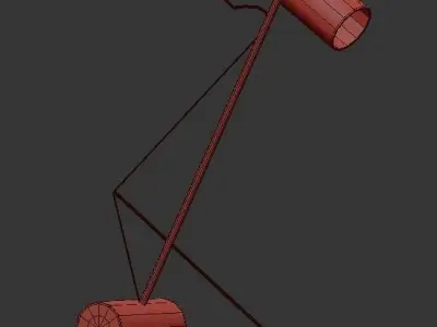 ed049 gold table lamp with metal base 3D model