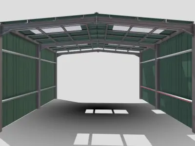 Warehouse Hanger Low-poly 3D model