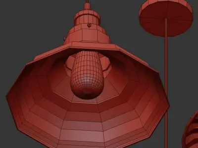 STUDIO three glass and metal pendant lights 3D model