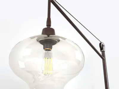 LAMPS PLUS Industrial Bronze Floor Lamp  Modern Wall Art 3D model