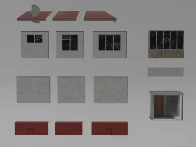 Modular house of the USSR Free low-poly 3D model
