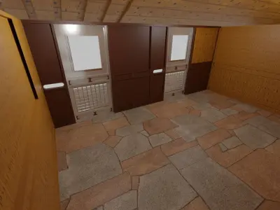 Horse Stable Low-poly 3D model