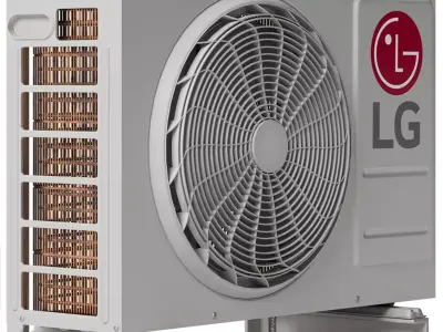 Outdoor unit of LG air conditioner Low-poly 3D model