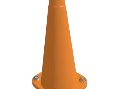 Realistic Traffic Safety Cone PBR Low-poly 3D model