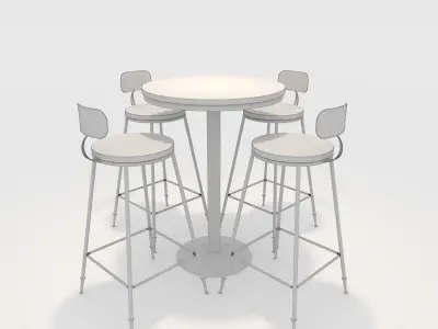 Bar Table And Chair 1 3D model