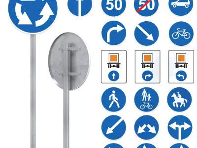 Mandatory signs 3D model