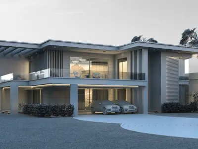 Modern Casa Exterior Scene 3D Model download 3D model