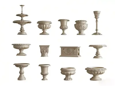 European-style flower pot 3D model