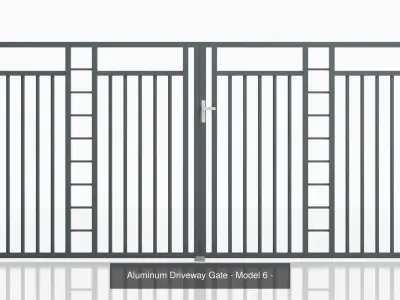 Aluminum Fence Model 6 3D Model Pack