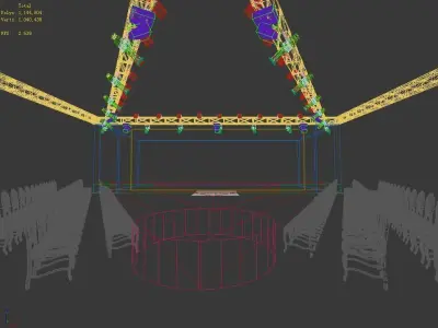 Stage party concert fashion catwalk T station  43 3D model