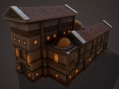 Roman Temple Low-poly 3D model