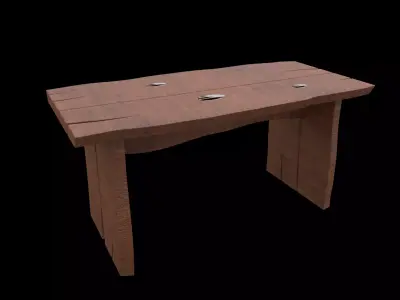 Table made from wood Free low-poly 3D model