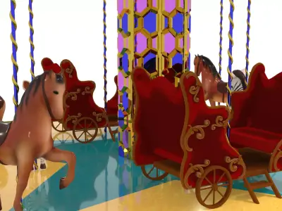Carousel Ride Low-poly 3D model