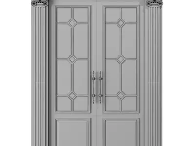 blk wood classcial door art 103 3D model